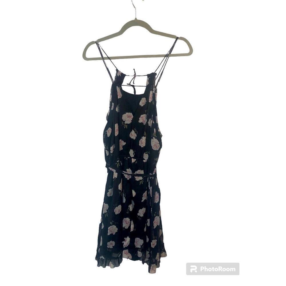 Abercrombie & Fitch Women’s Sundress Spaghetti Straps Ruffled Frayed Trim Lined